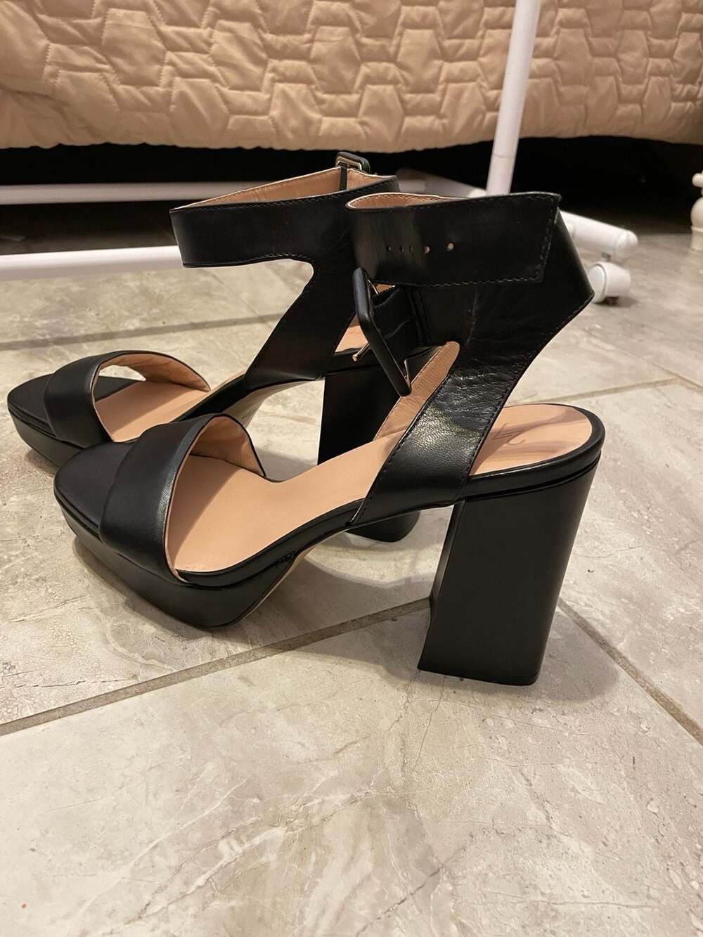 27 EDIT Naturalizer Jaselle Platform Block Heel Sandals in Black Leather